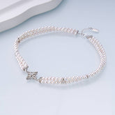 Iris Bloom Double-Strand Freshwater Pearl Choker