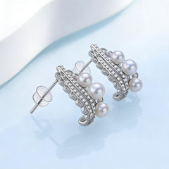 Freshwater Pearl Lace Stud Earrings