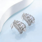 Freshwater Pearl Lace Stud Earrings