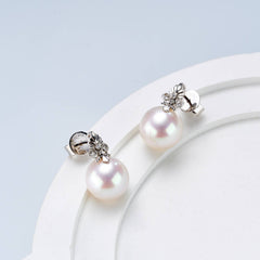Iris Bloom Freshwater Pearl Stud Earrings