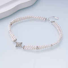 Iris Bloom Double-Strand Freshwater Pearl Choker