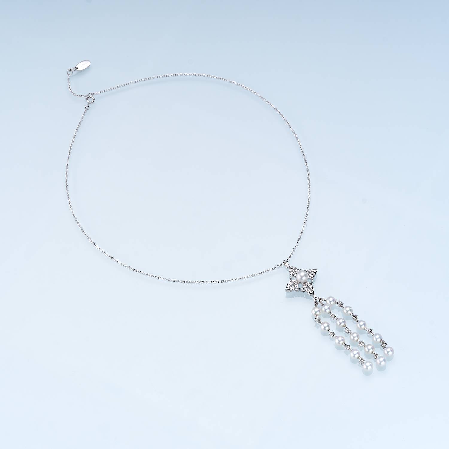 Iris Bloom Tassel Freshwater Pearl Necklace