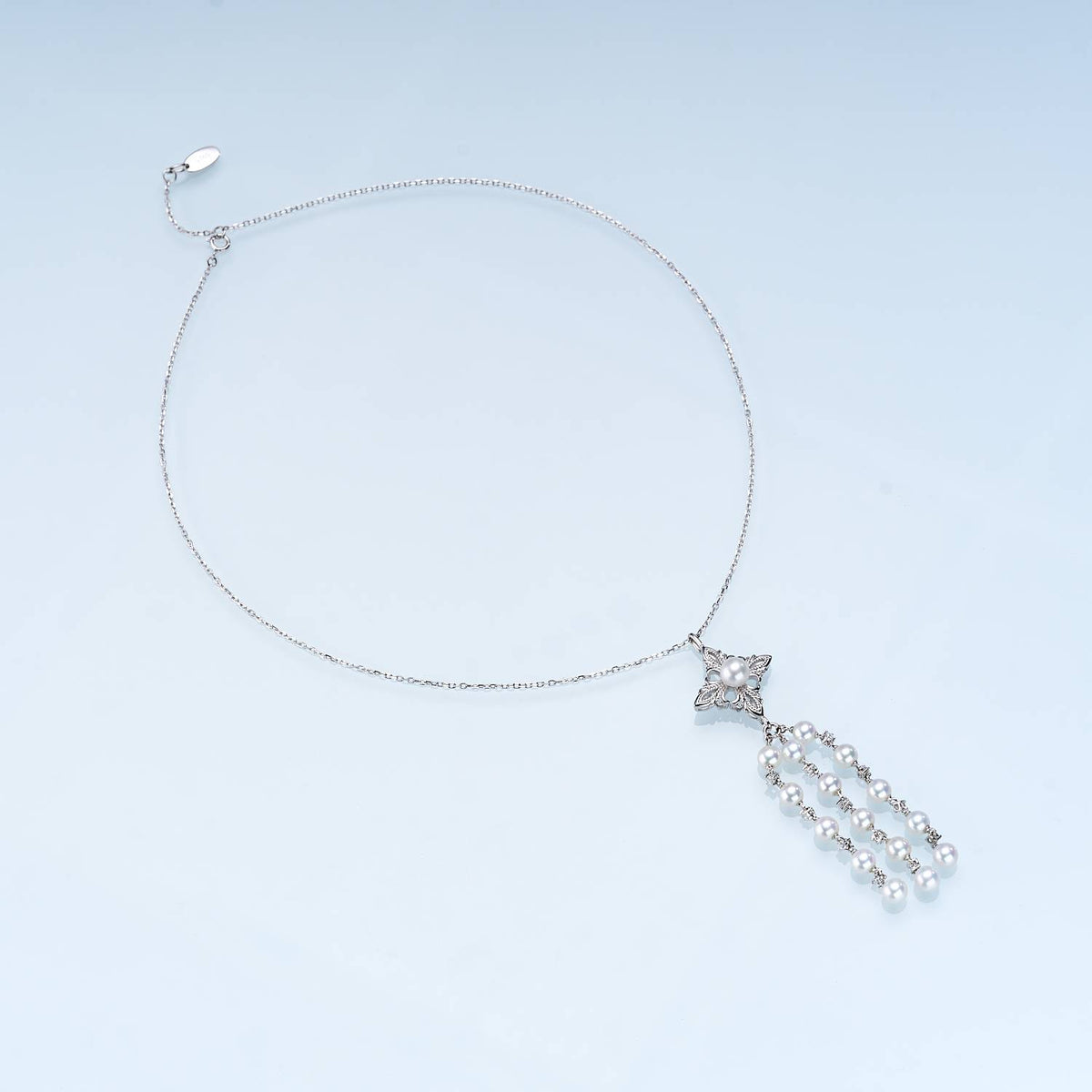 Iris Bloom Tassel Freshwater Pearl Necklace