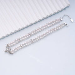 Iris Bloom Double-Strand Freshwater Pearl Choker