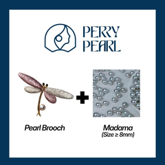 【Dragonfly Brooch】+Akoya Madama –  Strong Luster Seawater One piece