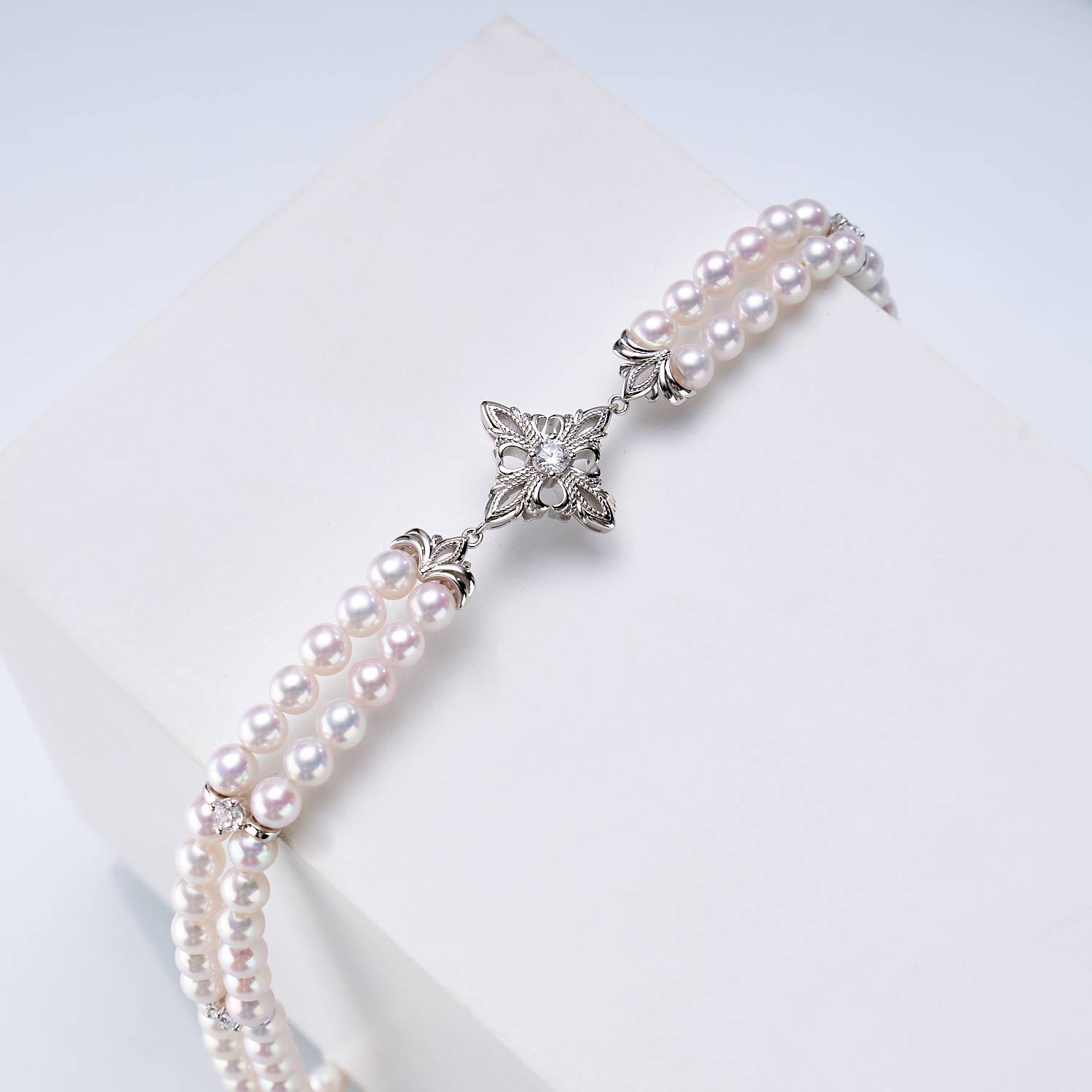 Iris Bloom Double-Strand Freshwater Pearl Choker