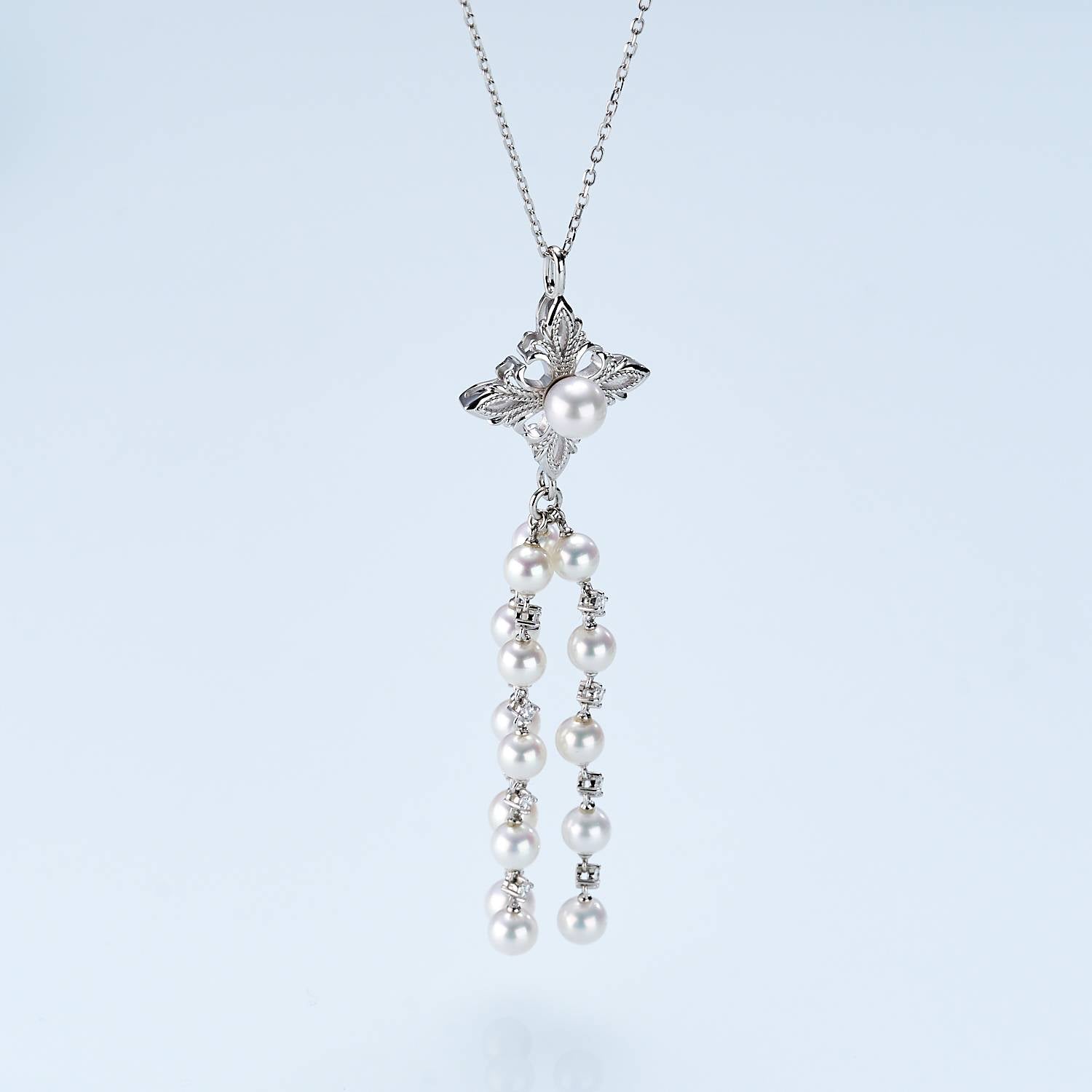 Iris Bloom Tassel Freshwater Pearl Necklace