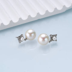 Iris Bloom Duo Freshwater Pearl Studs