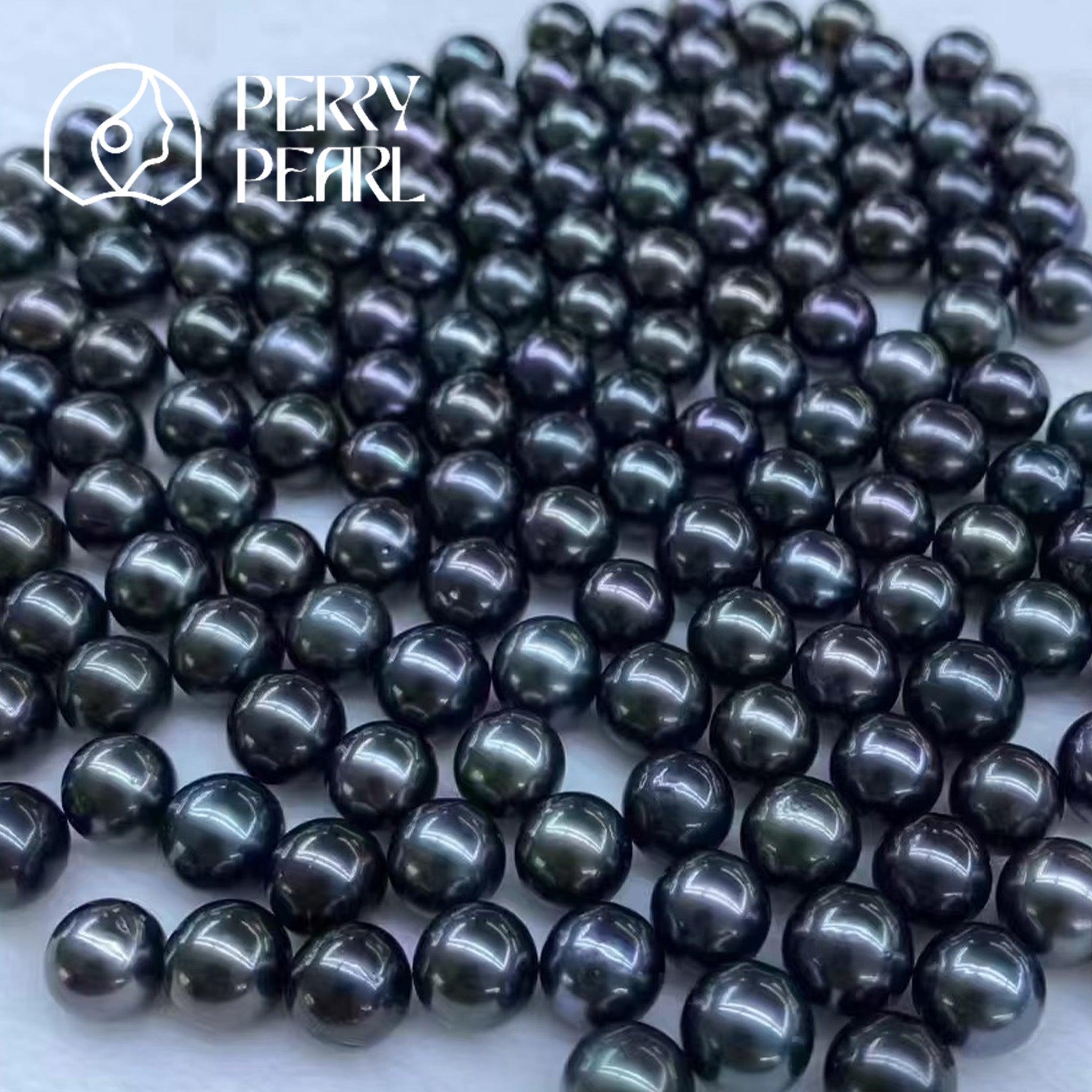【Peony Brooch】+【Black Tahitian Pearl】Deep Sea Black Pearl 8-12mm